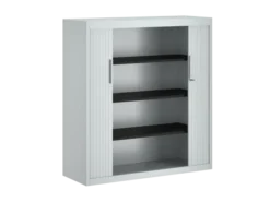 Armoire métallique FrameOne II - h. 130 x l. 120 cm - 3 tablettes - fermeture rideaux