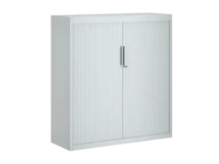 Armoire métallique FrameOne II - h. 130 x l. 120 cm - 3 tablettes - fermeture rideaux