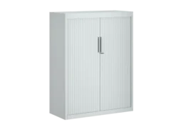Armoire métallique FrameOne II - h. 130 x l. 100 cm - 3 tablettes - fermeture rideaux