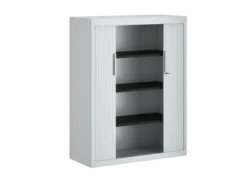 Armoire métallique FrameOne II - h. 130 x l. 100 cm - 3 tablettes - fermeture rideaux