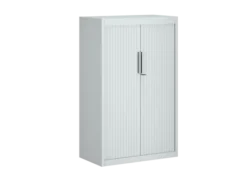 Armoire métallique FrameOne II - h. 130 x l. 80 cm - 3 tablettes - fermeture rideaux