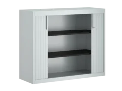 Armoire métallique FrameOne II - h. 100 x l. 120 cm - 2 tablettes - fermeture rideaux