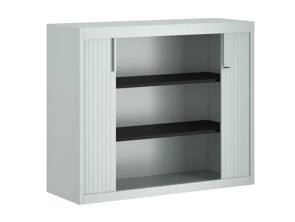 Armoire métallique FrameOne II - h. 100 x l. 120 cm - 2 tablettes - fermeture rideaux