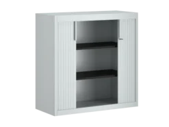 Armoire métallique FrameOne II - h. 100 x l. 100 cm - 2 tablettes - fermeture rideaux
