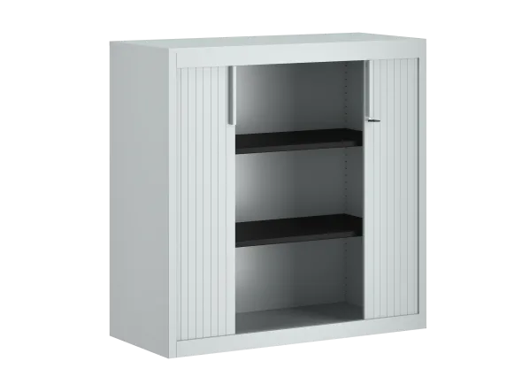Armoire métallique FrameOne II - h. 100 x l. 100 cm - 2 tablettes - fermeture rideaux