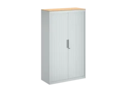 Armoire métallique FrameOne II - h. 170 x l. 100 cm - 3 tablettes - fermeture rideaux - avec coiffe