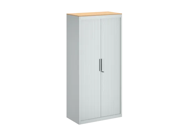 Armoire métallique FrameOne II - h. 170 x l. 80 cm - 3 tablettes - fermeture rideaux - avec coiffe