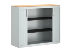 Armoire métallique FrameOne II - h. 100 x l. 120 cm - 2 tablettes - fermeture rideaux - avec coiffe