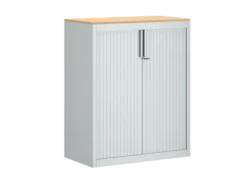 Armoire métallique FrameOne II - h. 100 x l. 80 cm - 2 tablettes - fermeture rideaux - avec coiffe