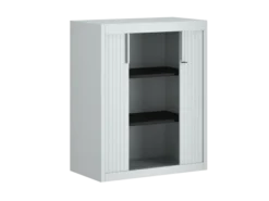 Armoire métallique FrameOne II - h. 100 x l. 80 cm - 2 tablettes - fermeture rideaux