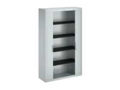 Armoire métallique FrameOne II - h. 198 x l. 120 cm - 4 tablettes - fermeture rideaux