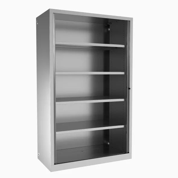 Armoire métallique grande profondeur Etic - h.198 x l.120 x pr.60 cm - 4 tablettes - unicolore - fermeture rideaux