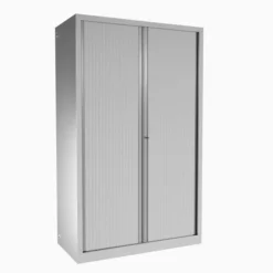 Armoire métallique grande profondeur Etic - h.198 x l.120 x pr.60 cm - 4 tablettes - unicolore - fermeture rideaux
