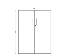 Armoire métallique/mélaminée Corial - h. 136 x l. 100 cm - 3 tablettes métal - portes battantes