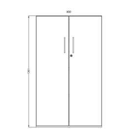 Armoire métallique/mélaminée Corial - h. 136 x l. 80 cm - 3 tablettes métal - portes battantes
