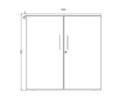 Armoire métallique/mélaminée Corial - h. 102,6 x l. 100 cm - 2 tablettes métal - portes battantes
