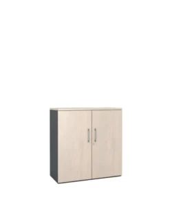 Armoire métallique/mélaminée Corial - h. 102,6 x l. 100 cm - 2 tablettes métal - portes battantes