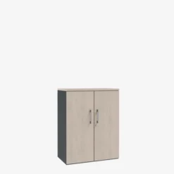 Armoire métallique/mélaminée Corial - h. 102,6 x l. 80 cm - 2 tablettes métal - portes battantes
