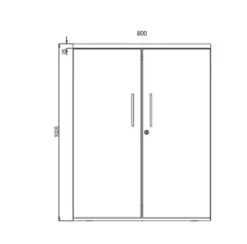 Armoire métallique/mélaminée Corial - h. 102,6 x l. 80 cm - 2 tablettes métal - portes battantes