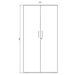 Armoire métallique/mélaminée Corial - h. 198,1 x l. 100 cm - 4 tablettes métal - portes battantes