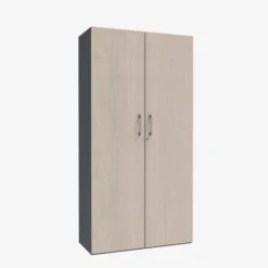 Armoire métallique/mélaminée Corial - h. 198,1 x l. 100 cm - 4 tablettes métal - portes battantes
