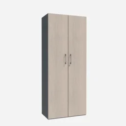 Armoire métallique/mélaminée Corial - h. 198,1 x l. 80 cm - 4 tablettes métal - portes battantes