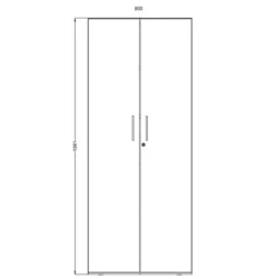 Armoire métallique/mélaminée Corial - h. 198,1 x l. 80 cm - 4 tablettes métal - portes battantes