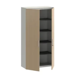 Armoire métallique mélaminé Fusion - h. 198 x l. 100 cm - 4 tablettes métal - portes battantes mélaminé
