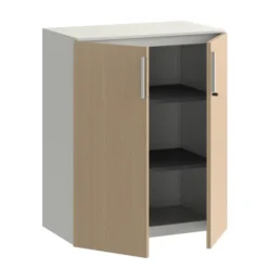 Armoire métallique mélaminé Fusion - h. 100 x l. 80 cm - 2 tablettes métal - portes battantes mélaminé