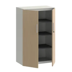 Armoire métallique mélaminé Fusion - h. 130 x l. 80 cm - 3 tablettes métal - portes battantes mélaminé