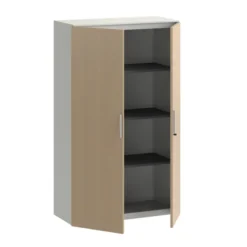 Armoire métallique mélaminé Fusion - h. 170 x l. 100 cm - 3 tablettes métal - portes battantes mélaminé