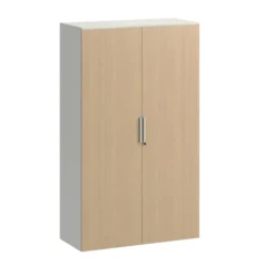 Armoire métallique mélaminé Fusion - h. 170 x l. 100 cm - 3 tablettes métal - portes battantes mélaminé