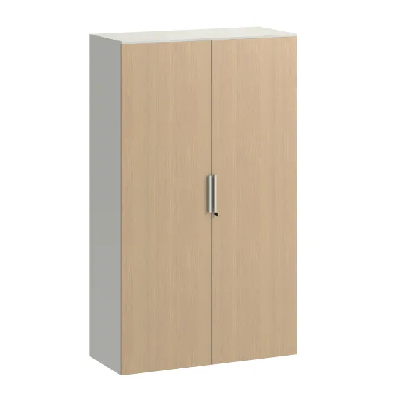 Armoire métallique mélaminé Fusion - h. 170 x l. 100 cm - 3 tablettes métal - portes battantes mélaminé