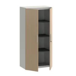 Armoire métallique mélaminé Fusion - h. 170 x l. 80 cm - 3 tablettes métal - portes battantes mélaminé