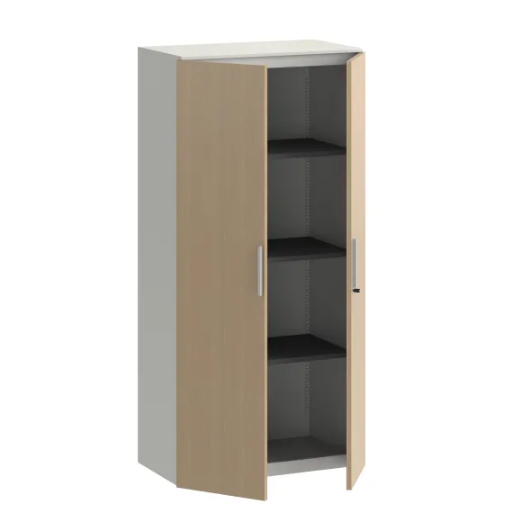 Armoire métallique mélaminé Fusion - h. 170 x l. 80 cm - 3 tablettes métal - portes battantes mélaminé