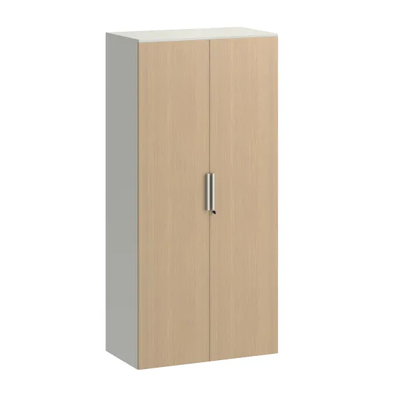 Armoire métallique mélaminé Fusion - h. 170 x l. 80 cm - 3 tablettes métal - portes battantes mélaminé