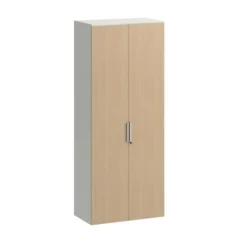 Armoire métallique mélaminé Fusion - h. 198 x l. 80 cm - 4 tablettes métal - portes battantes mélaminé