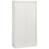 Armoire métallique Union - h. 198 x l. 100 cm - 4 tablettes fermeture rideau - corps et rideau blanc