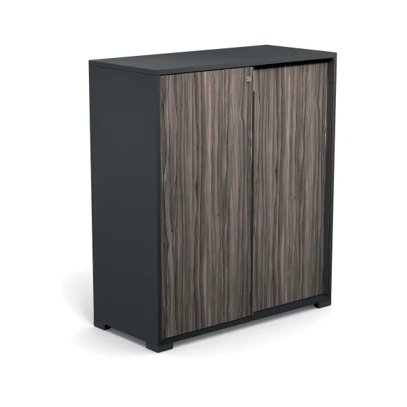 Armoire Nouvelle Vague - h. 115 x l. 100 cm - portes coulissantes - 4 tablettes métal