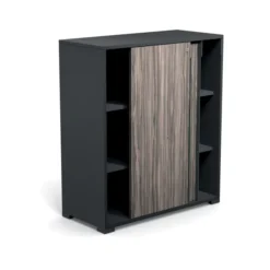 Armoire Nouvelle Vague - h. 115 x l. 100 cm - portes coulissantes - 4 tablettes métal