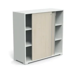 Armoire Nouvelle Vague - h. 115 x l. 120 cm - portes coulissantes - 2 tablettes métal