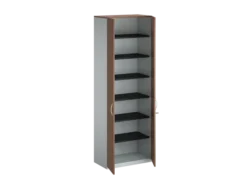 Armoire placage bois/mélaminé FrameOne II Manager - h. 229 x l. 80 cm - 6 tablettes métal - portes battantes