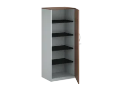 Armoire placage bois/mélaminé FrameOne II Manager - h. 154 x l. 60 cm - 4 tablettes métal - porte battante