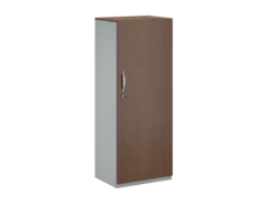 Armoire placage bois/mélaminé FrameOne II Manager - h. 154 x l. 60 cm - 4 tablettes métal - porte battante
