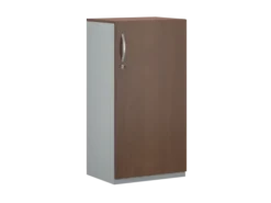 Armoire placage bois/mélaminé FrameOne II Manager - h. 116,5 x l. 60 cm - 2 tablettes métal - porte battante