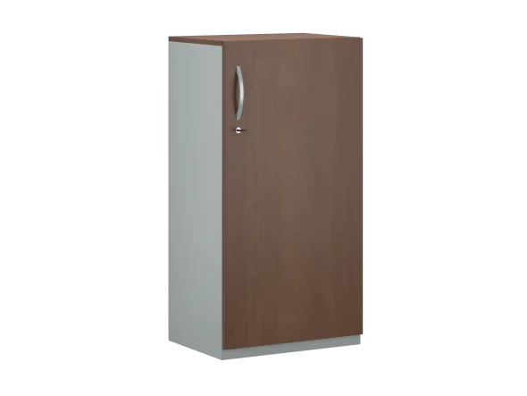 Armoire placage bois/mélaminé FrameOne II Manager - h. 116,5 x l. 60 cm - 2 tablettes métal - porte battante