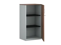 Armoire placage bois/mélaminé FrameOne II Manager - h. 116,5 x l. 60 cm - 2 tablettes métal - porte battante