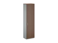 Armoire placage bois/mélaminé FrameOne II Manager - h. 229 x l. 60 cm - 6 tablettes métal - porte battante