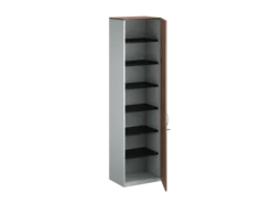 Armoire placage bois/mélaminé FrameOne II Manager - h. 229 x l. 60 cm - 6 tablettes métal - porte battante