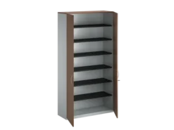 Armoire placage bois/mélaminé FrameOne II Manager - h. 229 x l. 120 cm - 6 tablettes métal- portes battantes